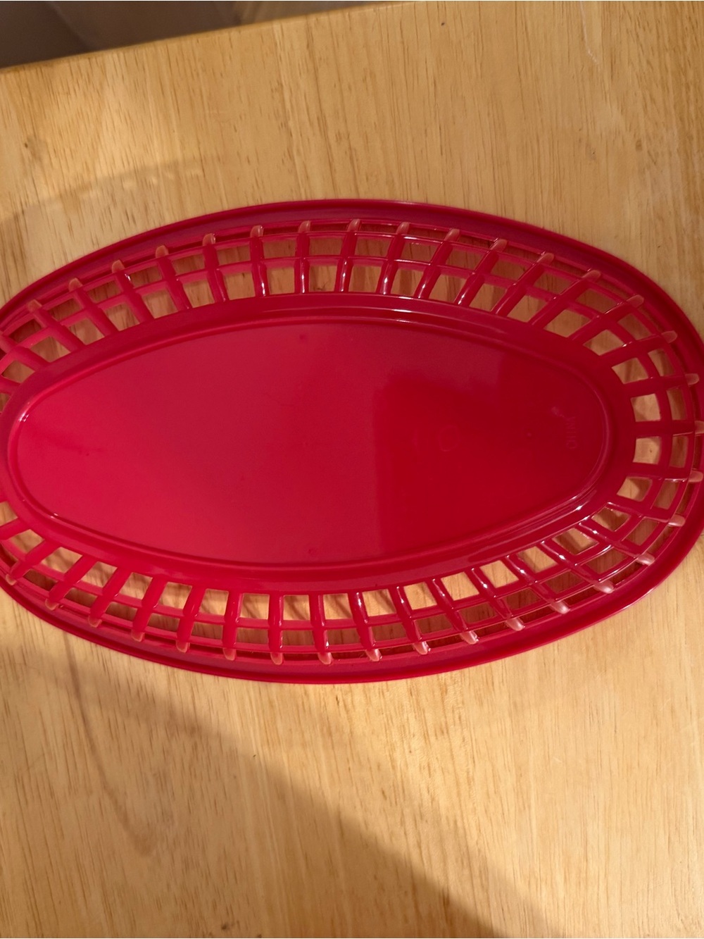 Red Oval Plastic “Fast Food” Serving Basket, 18